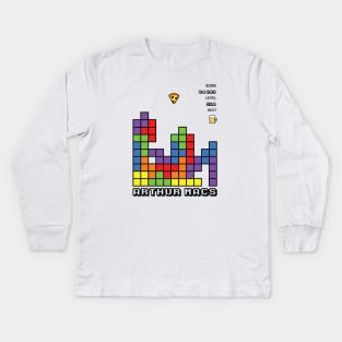 Arthur Mac's Tetris White Kids Long Sleeve T-Shirt